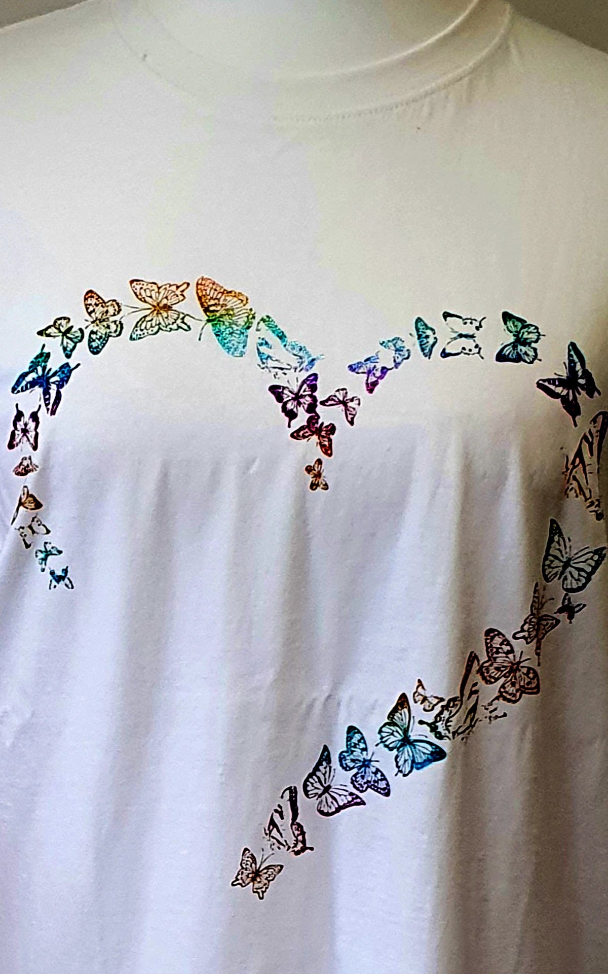 Butterfly Love Heart Top - White