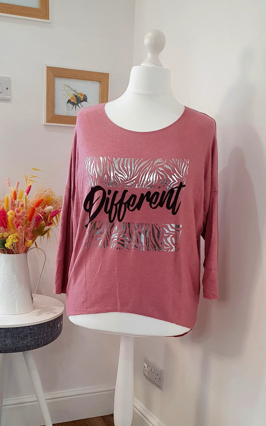 DIFFERENT fine knit Jumper - Pink