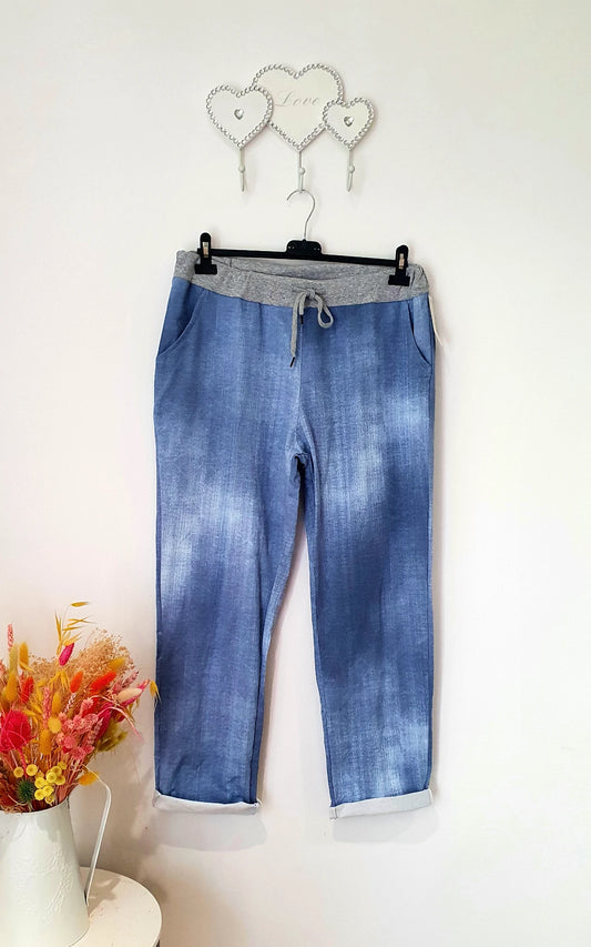 Plain Light Denim Joggers