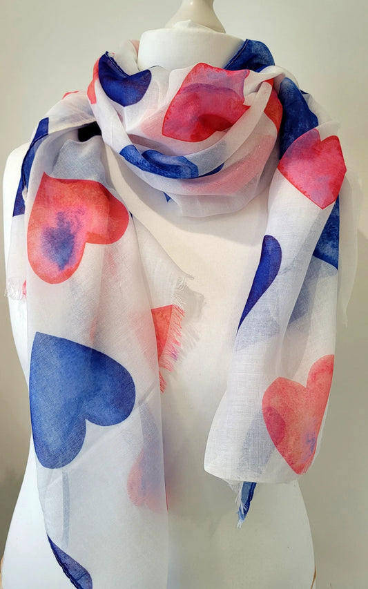 Funky Multi Colourway Heart Scarf - Purple